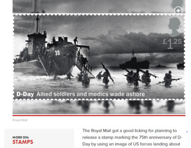糗！英二戰紀念郵票出包 　美軍登陸諾曼第變登陸「印尼」