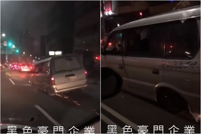 龜山車神前進「只靠2顆胎」！火花狂噴…目擊妹驚呆：還能右轉耶