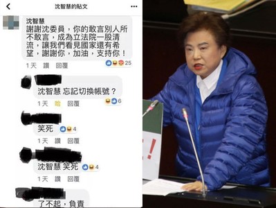 「了不起，負責」翻版？她臉書撞名女立委還留言誇：妳是立院清流