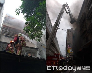 板橋環狀線工地旁大樓竄火　消防水線掩護衝火場救4人