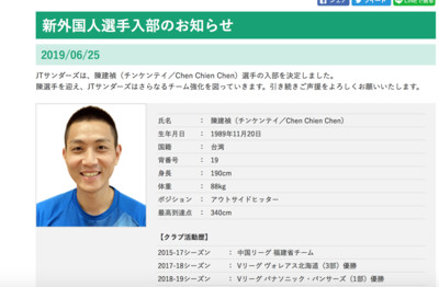 陳建禎宣佈加盟廣島JT雷霆 聯合澳洲攻擊手挑戰日本一