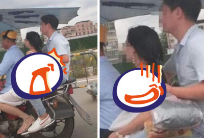 機車三貼夾女友他「伸手開大絕」 男網友狂點頭:自己的東西自己保護!