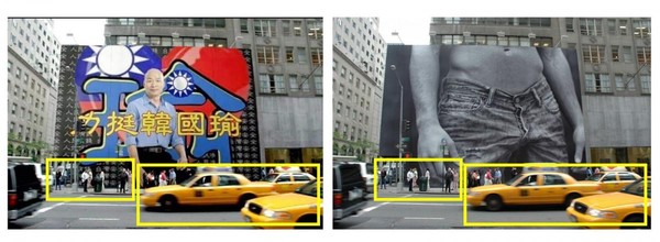 ▲網傳紐約華盛頓街頭出現挺韓看板，事實查核都假的。（圖／台灣事實查核中心）