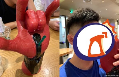 蜘蛛人飲料杯帥炸！他「含一口」秒悲劇　網笑翻：哪裡可以買！