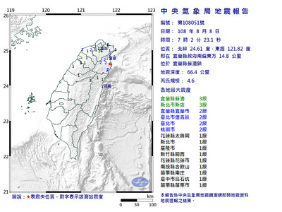 宜蘭6.0地震後...蘇澳再有4.6地震　氣象局說原因：是獨立地震