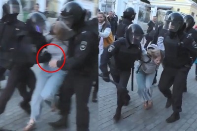 出拳重毆女示威者！俄警施暴影片瘋傳引眾怒　內政部下令調查