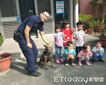 善糖幼童參訪警所　警衛犬妞妞敦親睦鄰好幫手