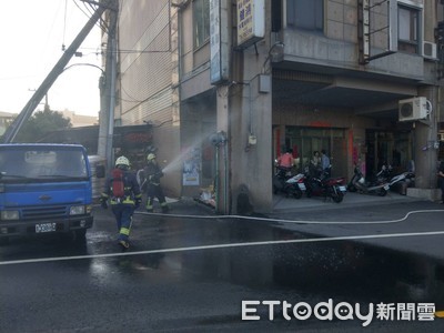 快訊／彰化大樓天然氣管線被撞斷氣體外洩　警消人噴水警戒