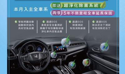 【廣編】Honda安全淨化活動起跑　入主即送超淨化除菌系統及5年延長保固