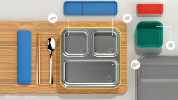 ▲餐盒設計為精準的正方形，跳脫以往的用餐想像。（圖／灃食教育基金會）