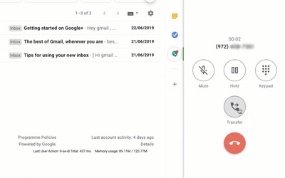 G Suite用戶有福啦！Gmail側邊工具欄將可直接撥打Google語音電話