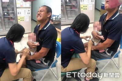 兒子打疫苗懷裡爆哭！父「皺眉咬牙根」表情超猙獰…網看出關鍵