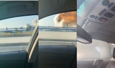 影／車窗震碎、安全氣囊爆開！黎巴嫩駕駛「行駛中」拍下爆炸瞬間