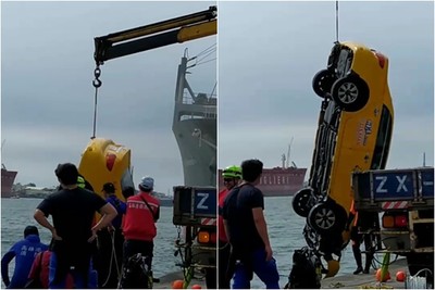 快訊／高雄港墜海意外！計程車「2天前直衝落海」…車輛撈起運將失蹤中