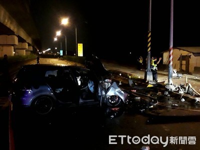 台南永康自小客與機車車禍造成1死3傷　疑小客車闖紅燈釀禍