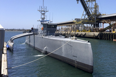 大陸實驗軍艦曝光　神似美軍「海洋獵人」無人艦