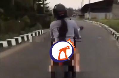 印尼辣妹騎車「屁股蛋上下晃」！裙撩到腰露出小丁　15秒影片瘋傳