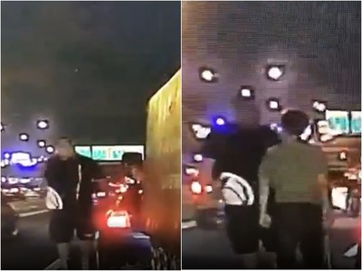 黑衣男國道攔車！S號運將「棒球魂」下車就打　纏鬥63秒網笑翻