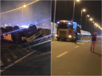 快訊／爆炸聲震醒彰化！國3翻車事故司機亡