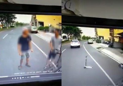 路邊玩耍「滑板車衝馬路」害撞　大人笑臉道歉讓他怒：死人再來哭