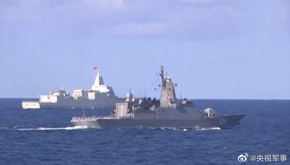 ▲▼中俄海軍在太平洋海域聯合巡航。（圖／翻攝自央視軍事）