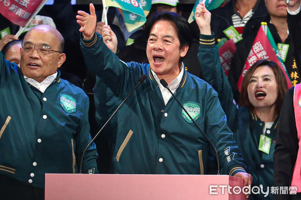 ▲民進黨總統候選人賴清德出席新莊造勢晚會。（圖／記者林敬旻攝）