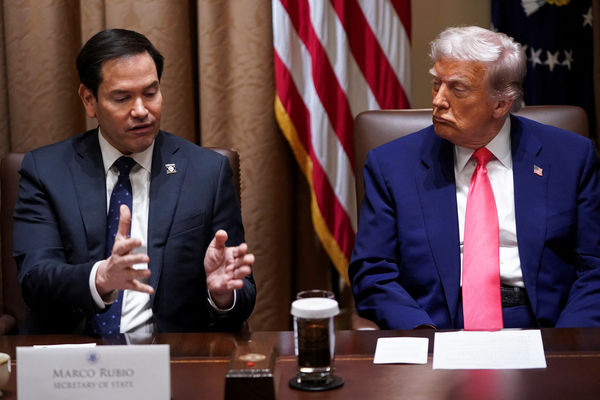▲▼美國國務卿盧比歐（Marco Rubio）與總統川普（Donald Trump）。（圖／路透）