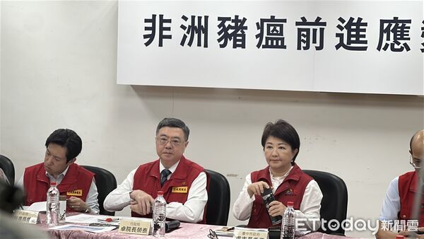 ▲盧秀燕出席非洲豬瘟記者會。（圖／記者許權毅攝）