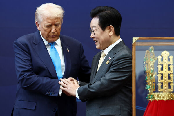 ▲▼ 川普與李在明會談。（圖／路透）