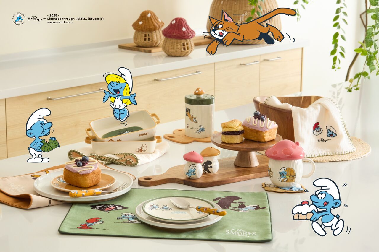 HOLA攜手藍色小精靈推蘑菇村聯名　把家變成歐洲花園