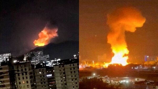 ▲▼1月3日凌晨委內瑞拉首都卡拉卡斯（Caracas）發生多次爆炸，現場升起滾滾濃煙（圖／路透）