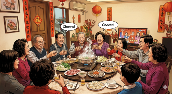 ▲▼團圓飯,過年,圍爐。（AI協作圖／記者吳育玟製作，經編輯審核）（AI協作圖／記者吳育玟製作，經編輯審核）