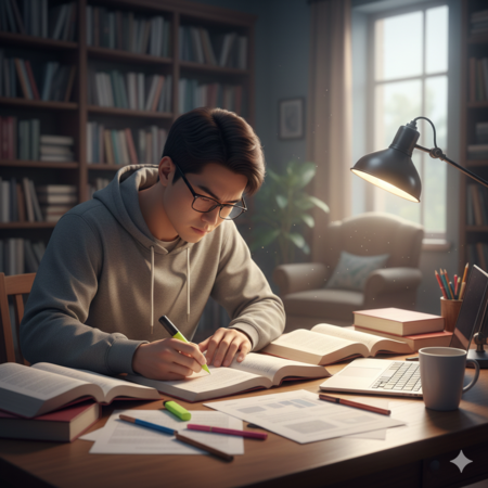 ▲▼讀書,考試。（AI協作圖／記者吳育玟製作，經編輯審核）